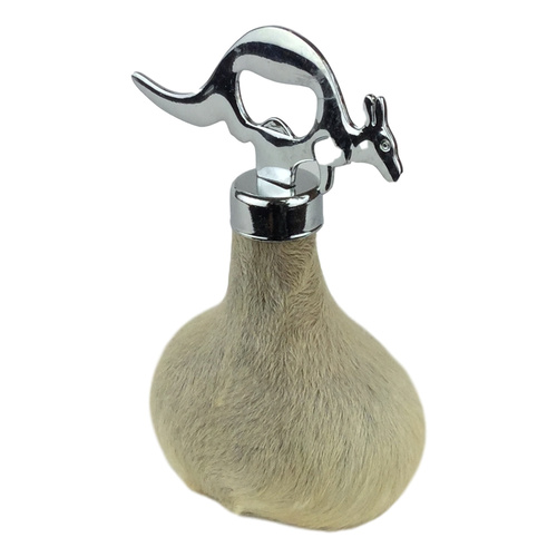 Australian Red Kangaroo Scrotum Bottle Opener - Silver Kangaroo Shape